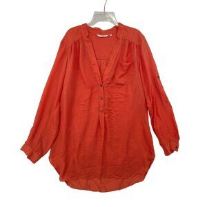 Zoa Women's Long Sleeve Pullover Tunic Orange Size XS